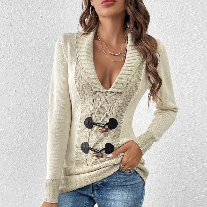 V-Neck Mid Length Knitted Top - Tamra.Shop.Social